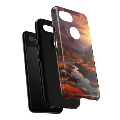 Autumn Mountain Sunset Phone Case, Nature Lover Gift, Tough Phone Cover, Outdoor Adventure Accessory, Landscape Art Case