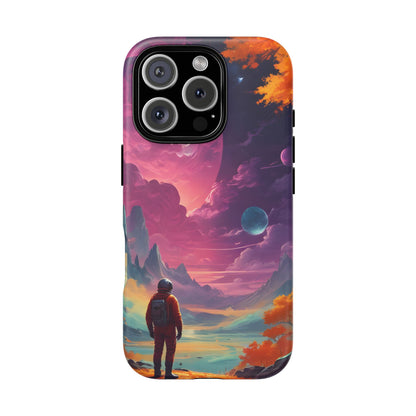 Psychedelic Astronaut Phone Case, Galaxy Space Theme, Tough Cases for Men & Women, Unique Gifts for Tech Lovers, Stylish Accessories, Cosmic Decor