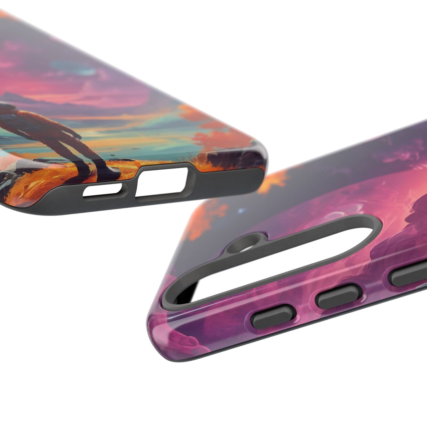 Carcasa para teléfono de astronauta psicodélico, tema espacial galaxia, fundas resistentes para hombres y mujeres, regalos únicos para amantes de la tecnología, accesorios elegantes, decoración cósmica.