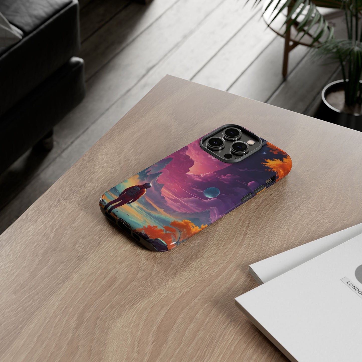 Carcasa para teléfono de astronauta psicodélico, tema espacial galaxia, fundas resistentes para hombres y mujeres, regalos únicos para amantes de la tecnología, accesorios elegantes, decoración cósmica.