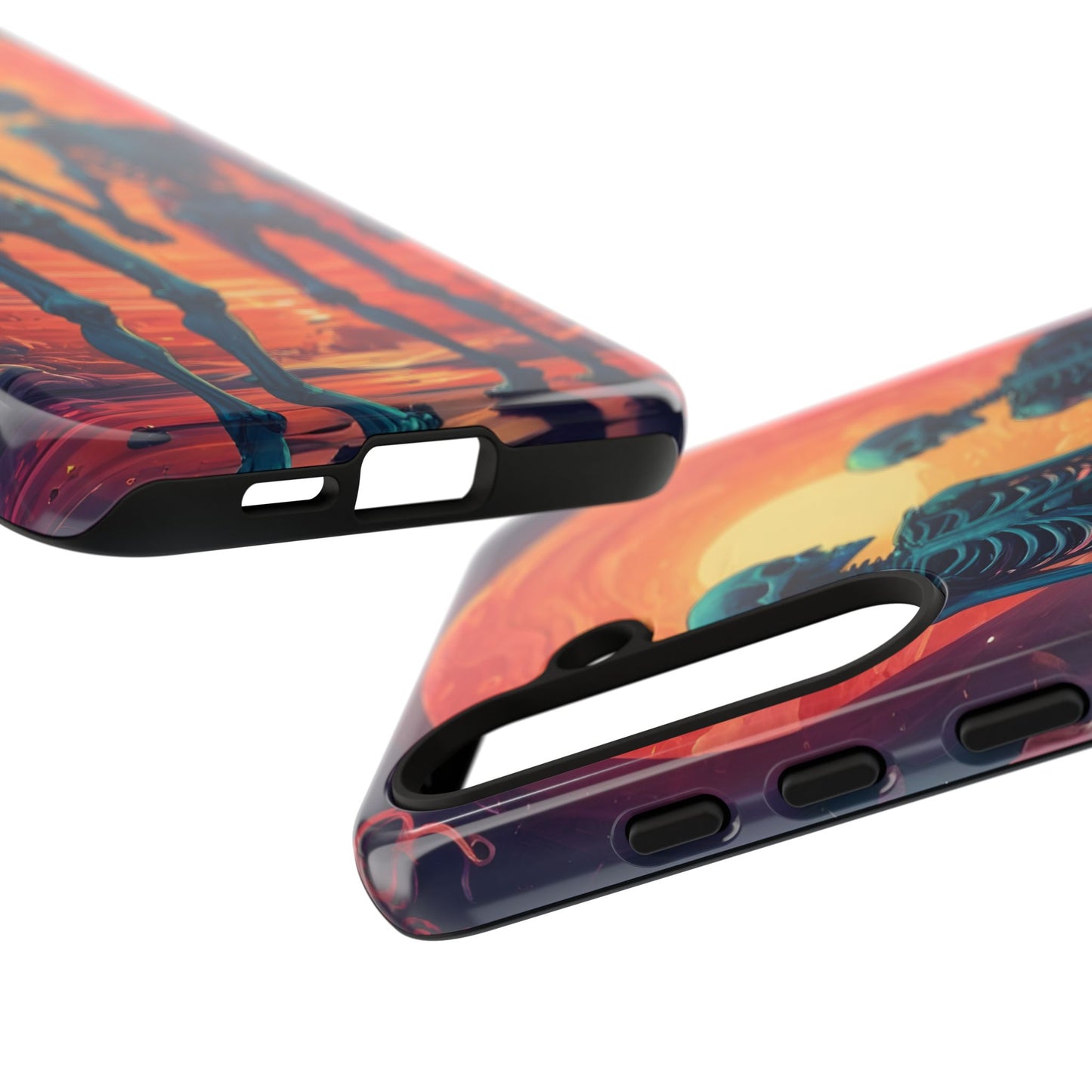 Carcasa de teléfono con esqueletos románticos, funda resistente para teléfono, accesorio de Halloween, regalo único, funda de teléfono para parejas, estética espeluznante.
