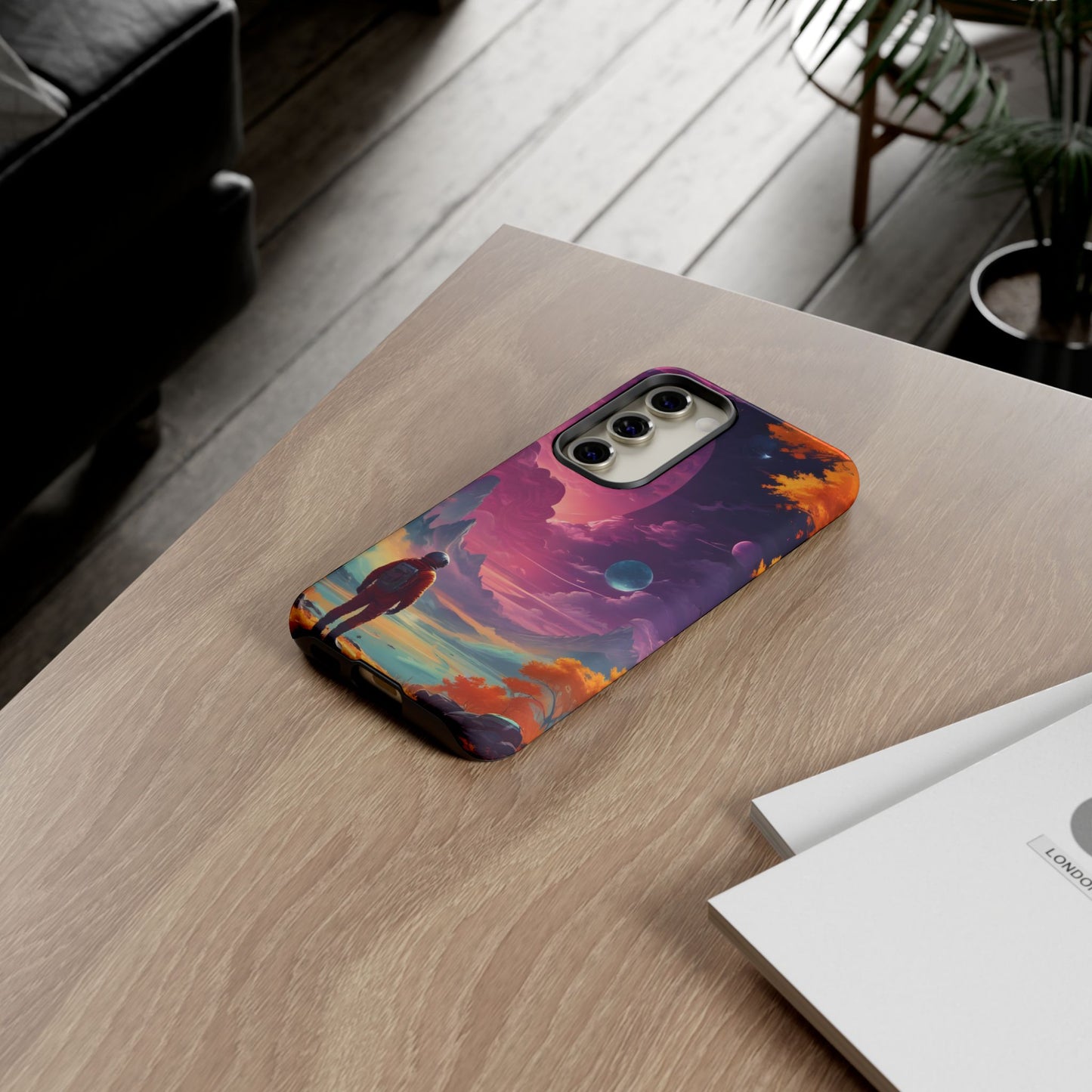 Carcasa para teléfono de astronauta psicodélico, tema espacial galaxia, fundas resistentes para hombres y mujeres, regalos únicos para amantes de la tecnología, accesorios elegantes, decoración cósmica.