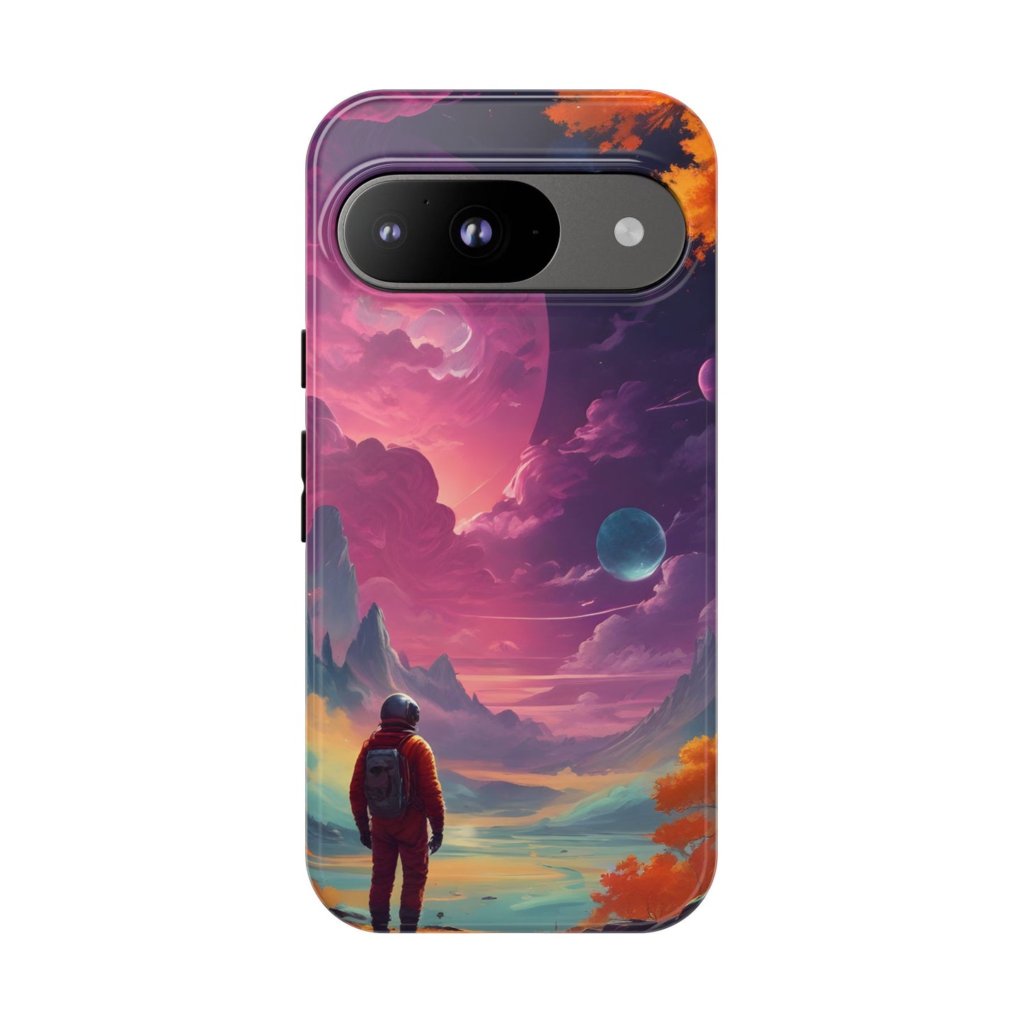 Carcasa para teléfono de astronauta psicodélico, tema espacial galaxia, fundas resistentes para hombres y mujeres, regalos únicos para amantes de la tecnología, accesorios elegantes, decoración cósmica.