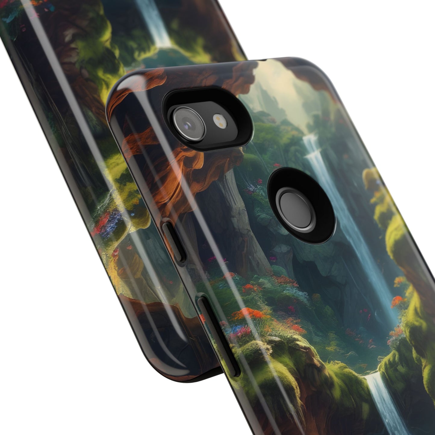 Funda de teléfono con diseño de cascada - Fundas resistentes, diseño de cascada, funda estética para teléfono, regalo para amantes de la naturaleza, protector de teléfono.