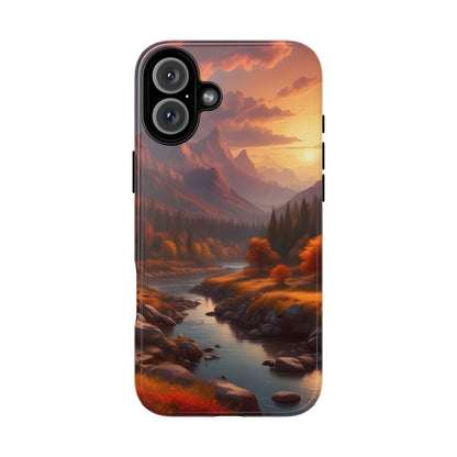 Autumn Mountain Sunset Phone Case, Nature Lover Gift, Tough Phone Cover, Outdoor Adventure Accessory, Landscape Art Case