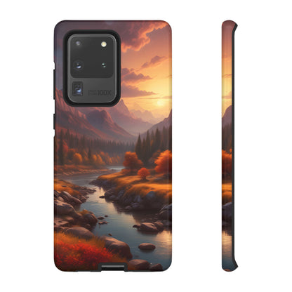 Autumn Mountain Sunset Phone Case, Nature Lover Gift, Tough Phone Cover, Outdoor Adventure Accessory, Landscape Art Case