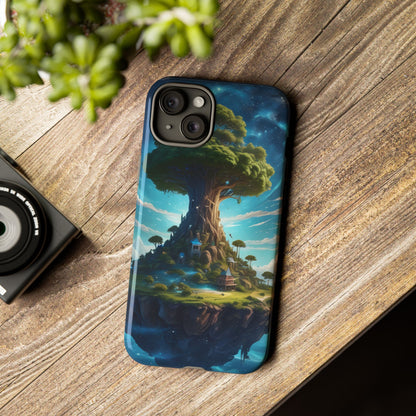 Mystical Tree Phone Case, Tough Cases, Unique Phone Cover, Magical Landscape, Gift for Nature Lovers, Protective Case, Whimsical Design