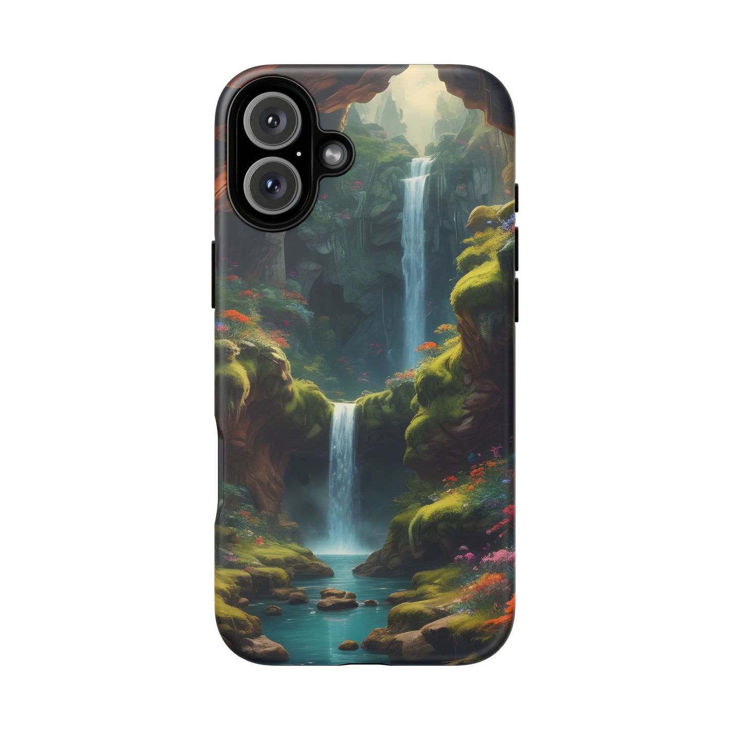 Funda de teléfono con diseño de cascada - Fundas resistentes, diseño de cascada, funda estética para teléfono, regalo para amantes de la naturaleza, protector de teléfono.