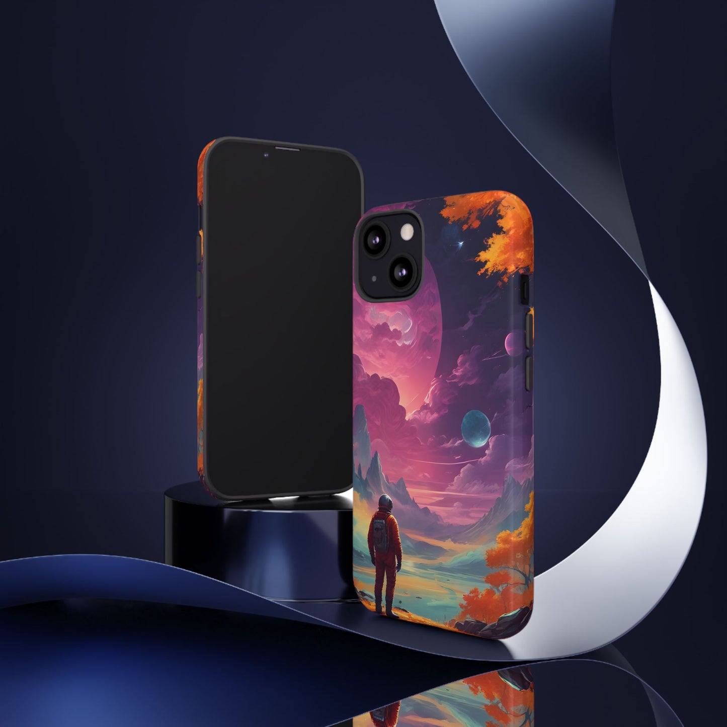 Carcasa para teléfono de astronauta psicodélico, tema espacial galaxia, fundas resistentes para hombres y mujeres, regalos únicos para amantes de la tecnología, accesorios elegantes, decoración cósmica.