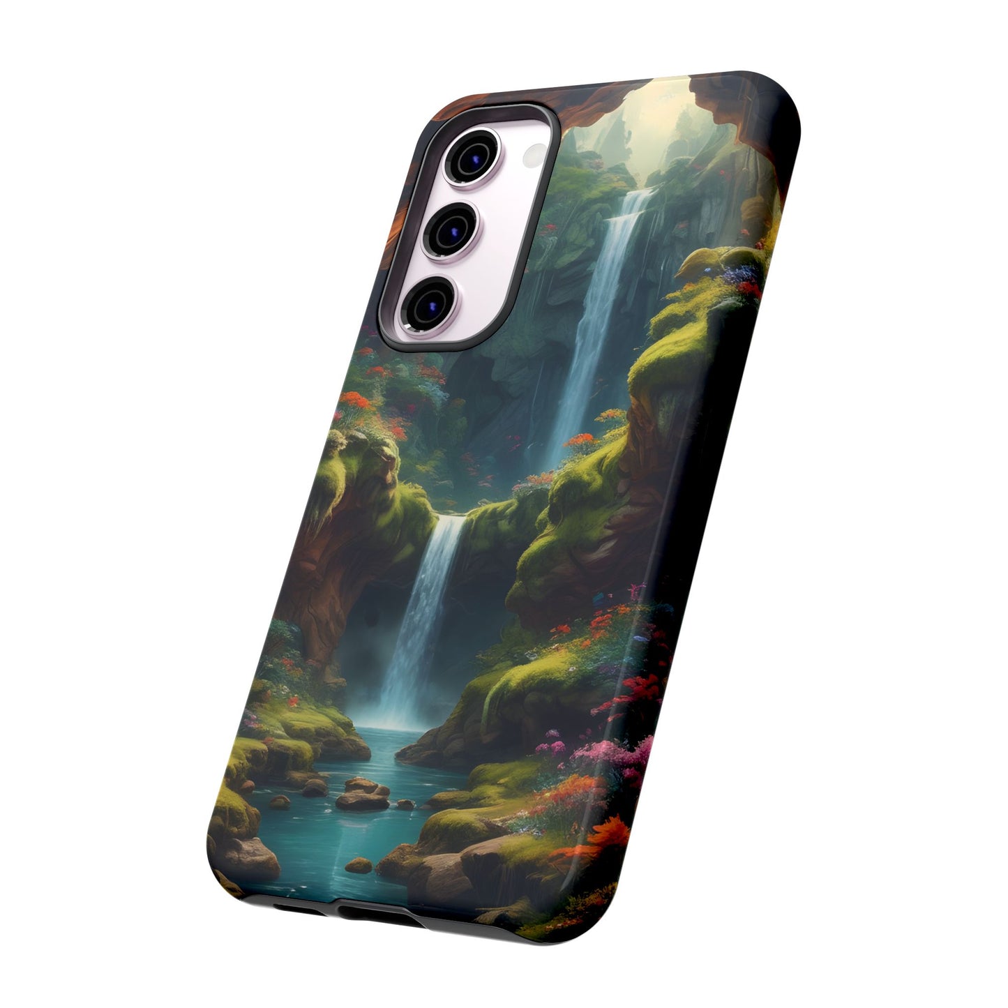 Funda de teléfono con diseño de cascada - Fundas resistentes, diseño de cascada, funda estética para teléfono, regalo para amantes de la naturaleza, protector de teléfono.