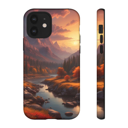 Autumn Mountain Sunset Phone Case, Nature Lover Gift, Tough Phone Cover, Outdoor Adventure Accessory, Landscape Art Case