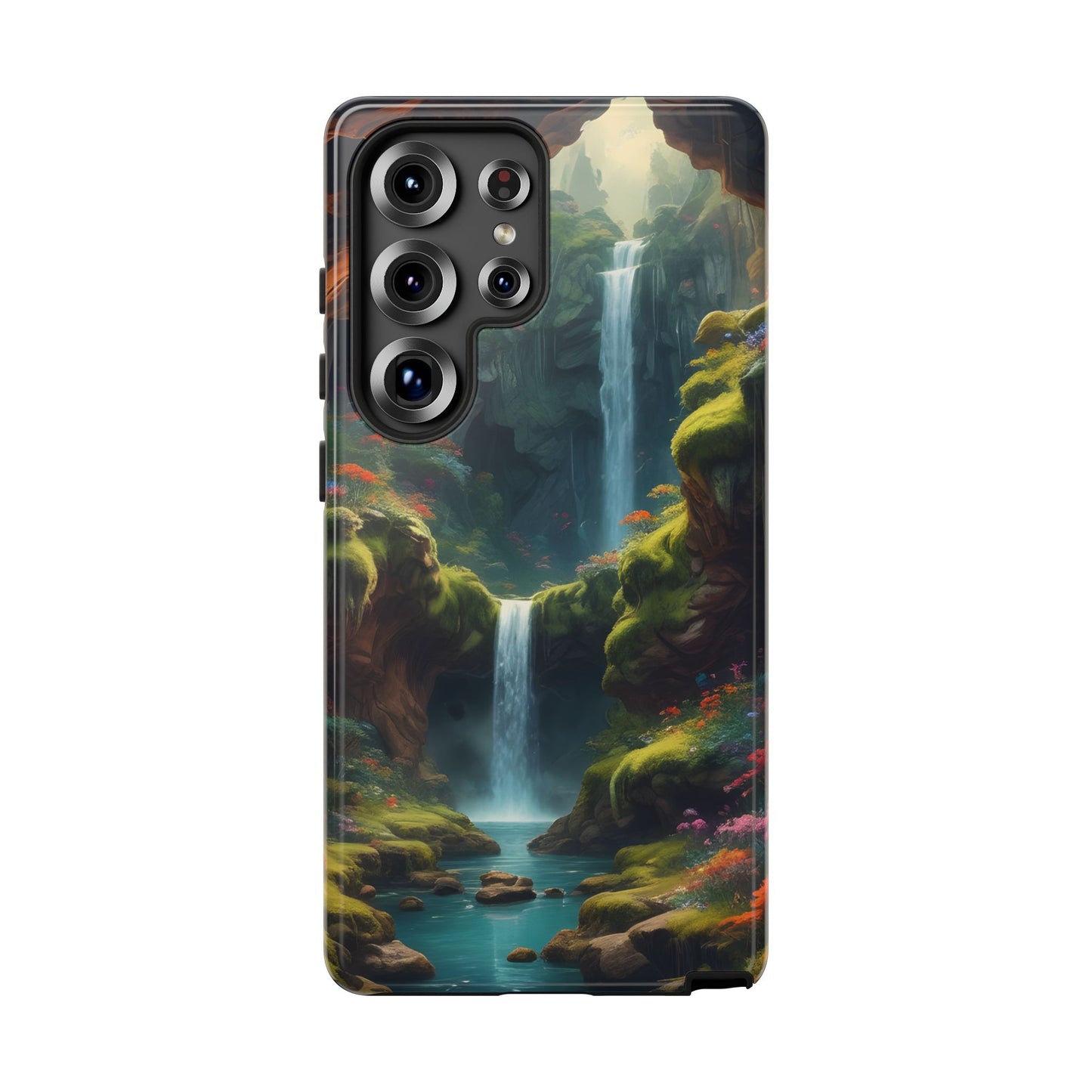 Funda de teléfono con diseño de cascada - Fundas resistentes, diseño de cascada, funda estética para teléfono, regalo para amantes de la naturaleza, protector de teléfono.