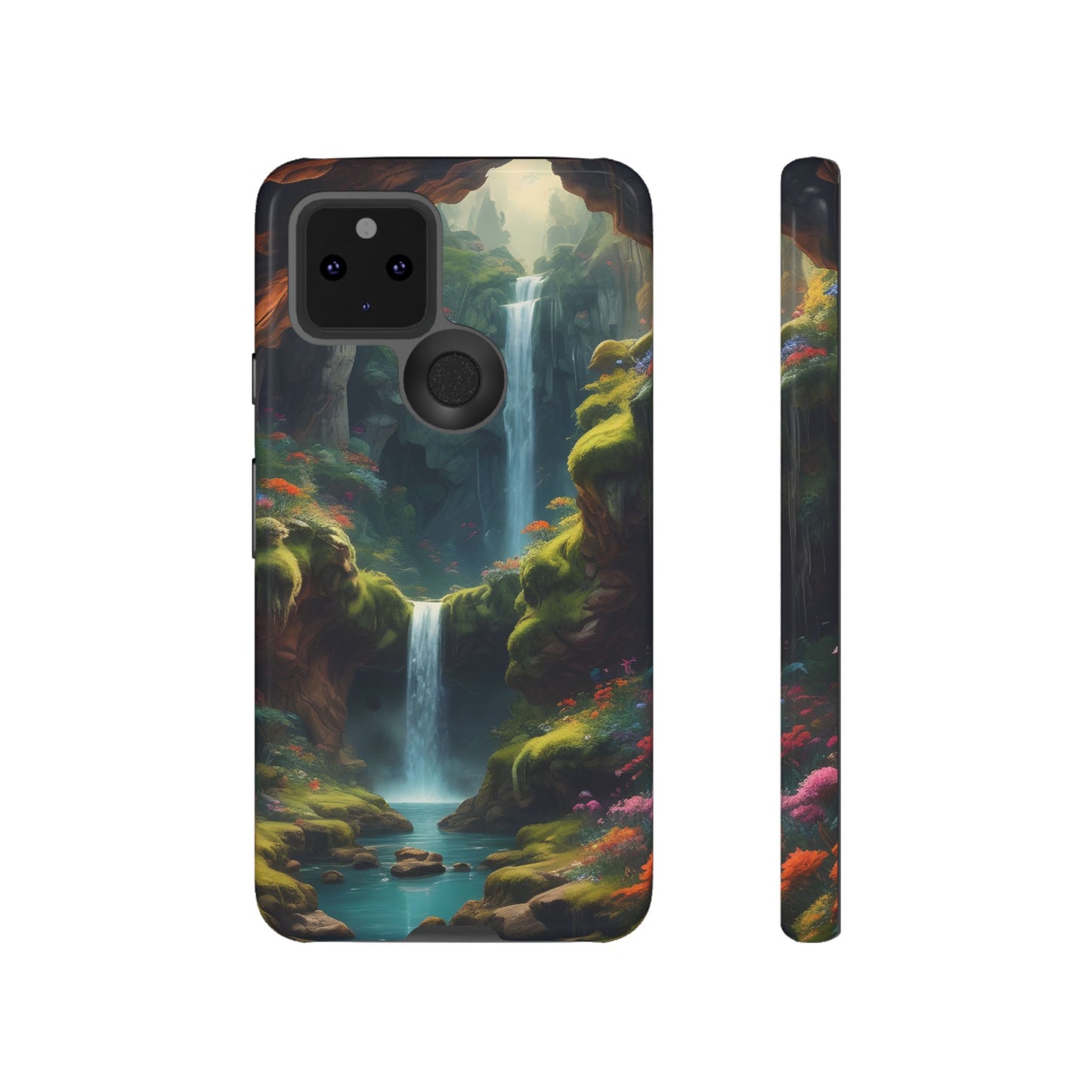 Funda de teléfono con diseño de cascada - Fundas resistentes, diseño de cascada, funda estética para teléfono, regalo para amantes de la naturaleza, protector de teléfono.