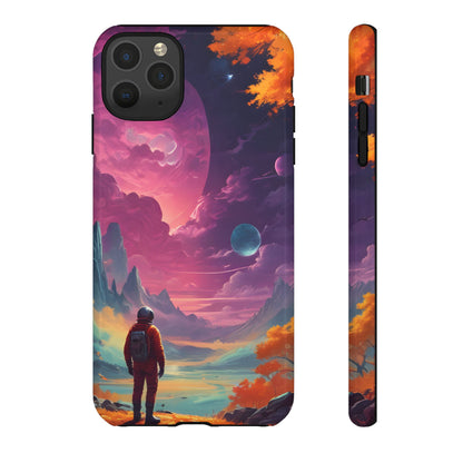 Psychedelic Astronaut Phone Case, Galaxy Space Theme, Tough Cases for Men & Women, Unique Gifts for Tech Lovers, Stylish Accessories, Cosmic Decor