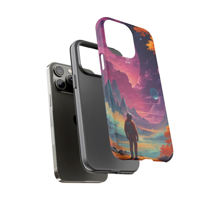 Psychedelic Astronaut Phone Case, Galaxy Space Theme, Tough Cases for Men & Women, Unique Gifts for Tech Lovers, Stylish Accessories, Cosmic Decor