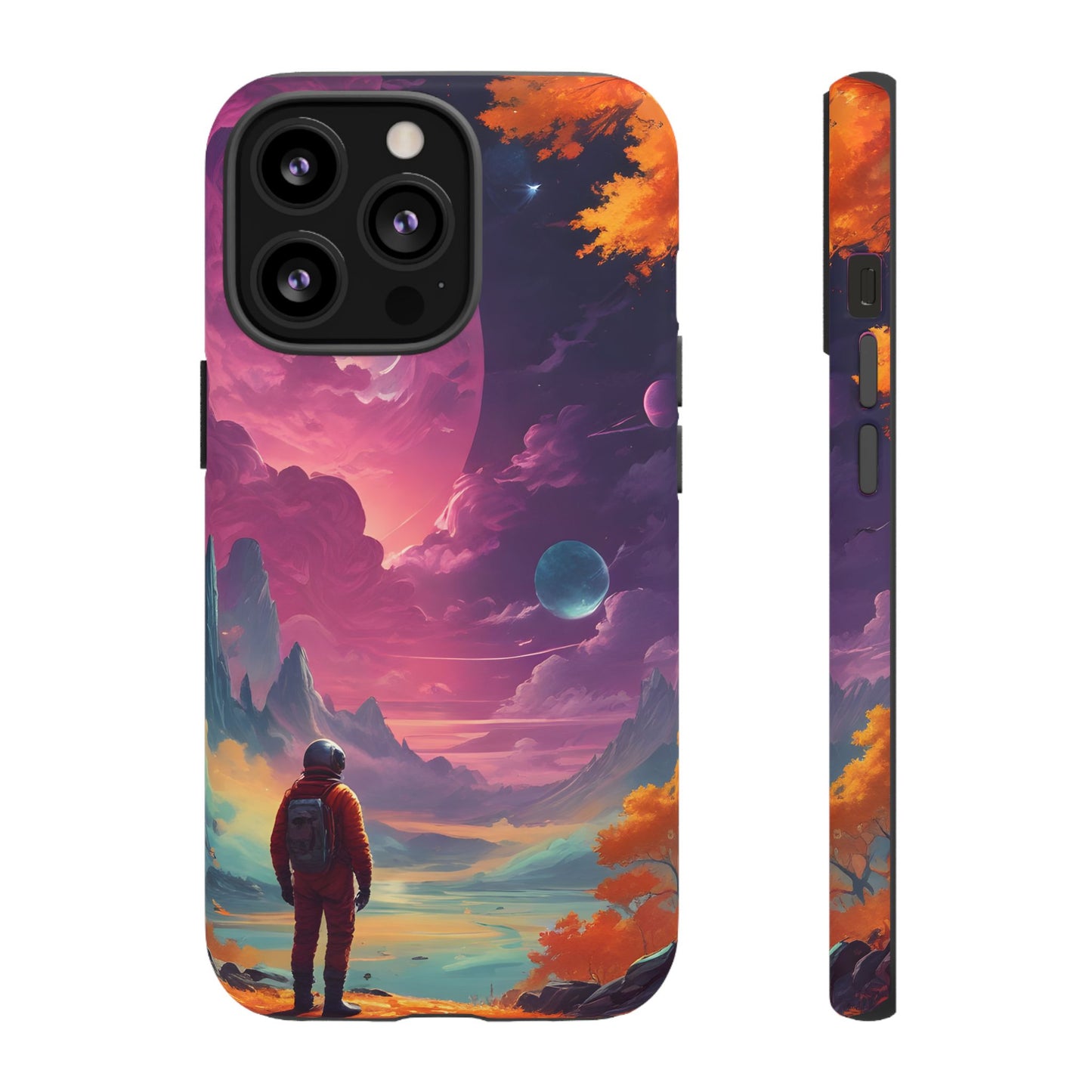 Carcasa para teléfono de astronauta psicodélico, tema espacial galaxia, fundas resistentes para hombres y mujeres, regalos únicos para amantes de la tecnología, accesorios elegantes, decoración cósmica.