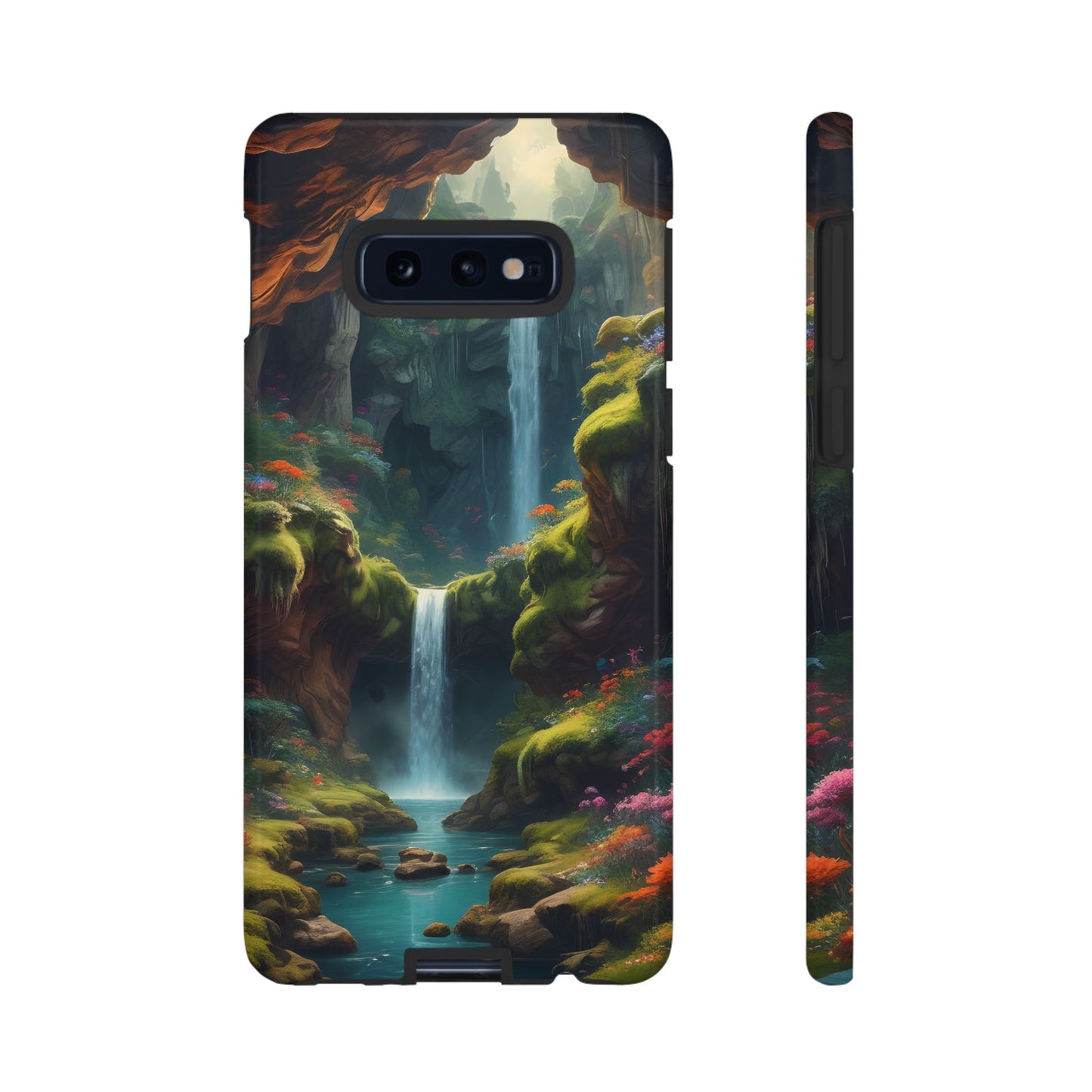 Funda de teléfono con diseño de cascada - Fundas resistentes, diseño de cascada, funda estética para teléfono, regalo para amantes de la naturaleza, protector de teléfono.