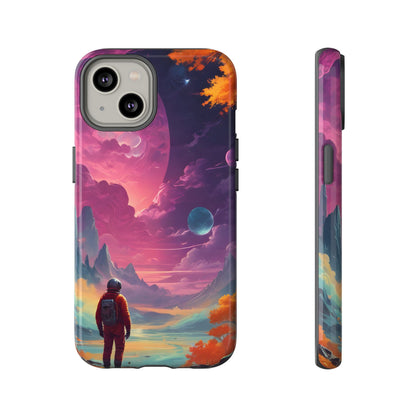 Psychedelic Astronaut Phone Case, Galaxy Space Theme, Tough Cases for Men & Women, Unique Gifts for Tech Lovers, Stylish Accessories, Cosmic Decor