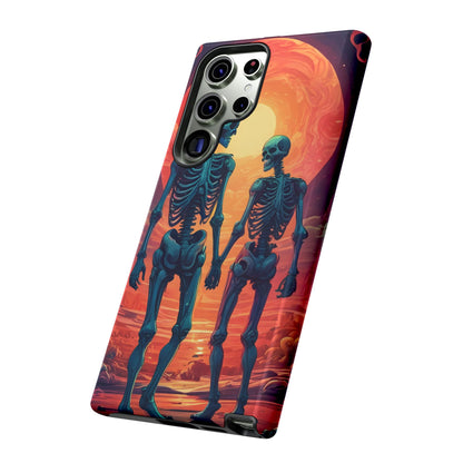 Romantic Skeletons Phone Case, Tough Phone Cover, Halloween Accessory, Unique Gift, Couples Phone Case, Spooky Aesthetic
