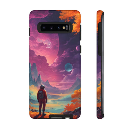 Psychedelic Astronaut Phone Case, Galaxy Space Theme, Tough Cases for Men & Women, Unique Gifts for Tech Lovers, Stylish Accessories, Cosmic Decor