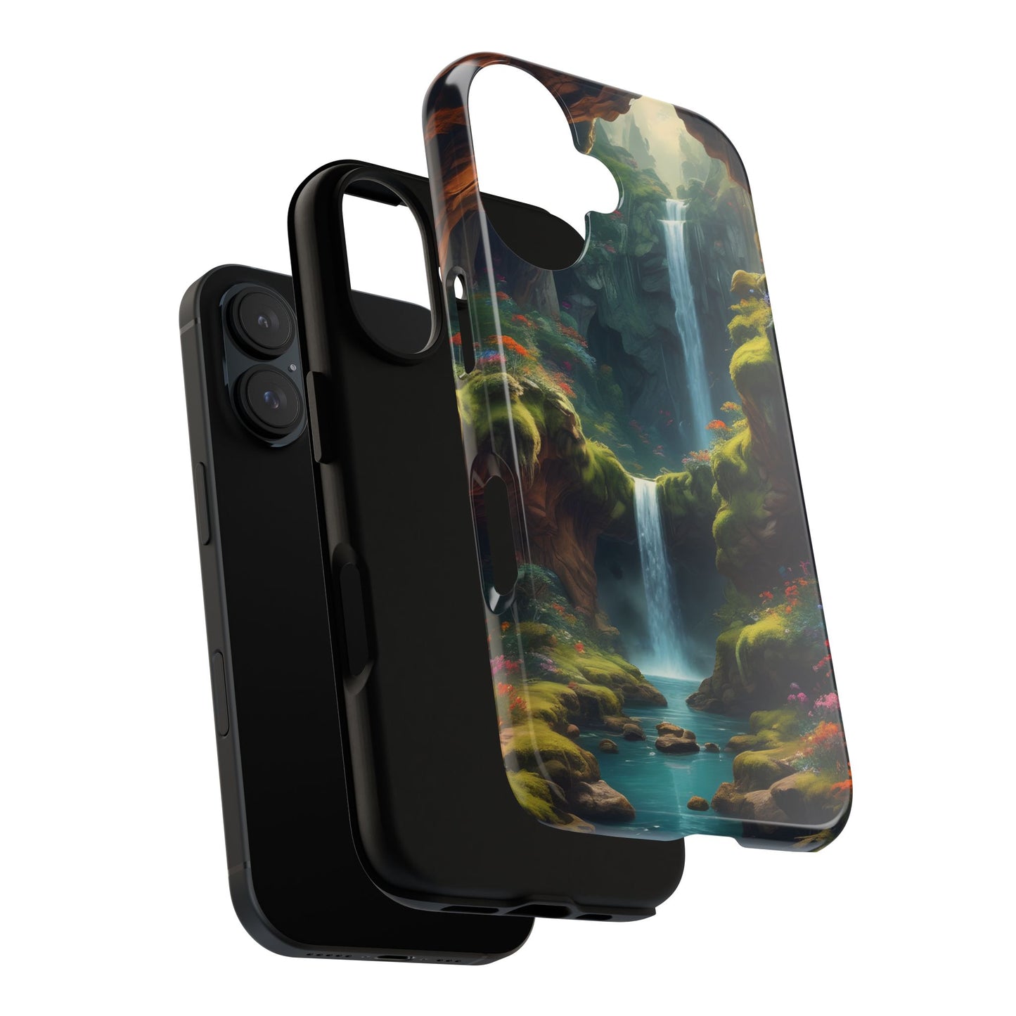 Funda de teléfono con diseño de cascada - Fundas resistentes, diseño de cascada, funda estética para teléfono, regalo para amantes de la naturaleza, protector de teléfono.