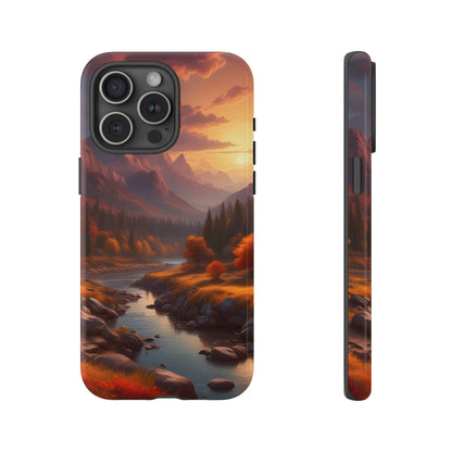 Autumn Mountain Sunset Phone Case, Nature Lover Gift, Tough Phone Cover, Outdoor Adventure Accessory, Landscape Art Case