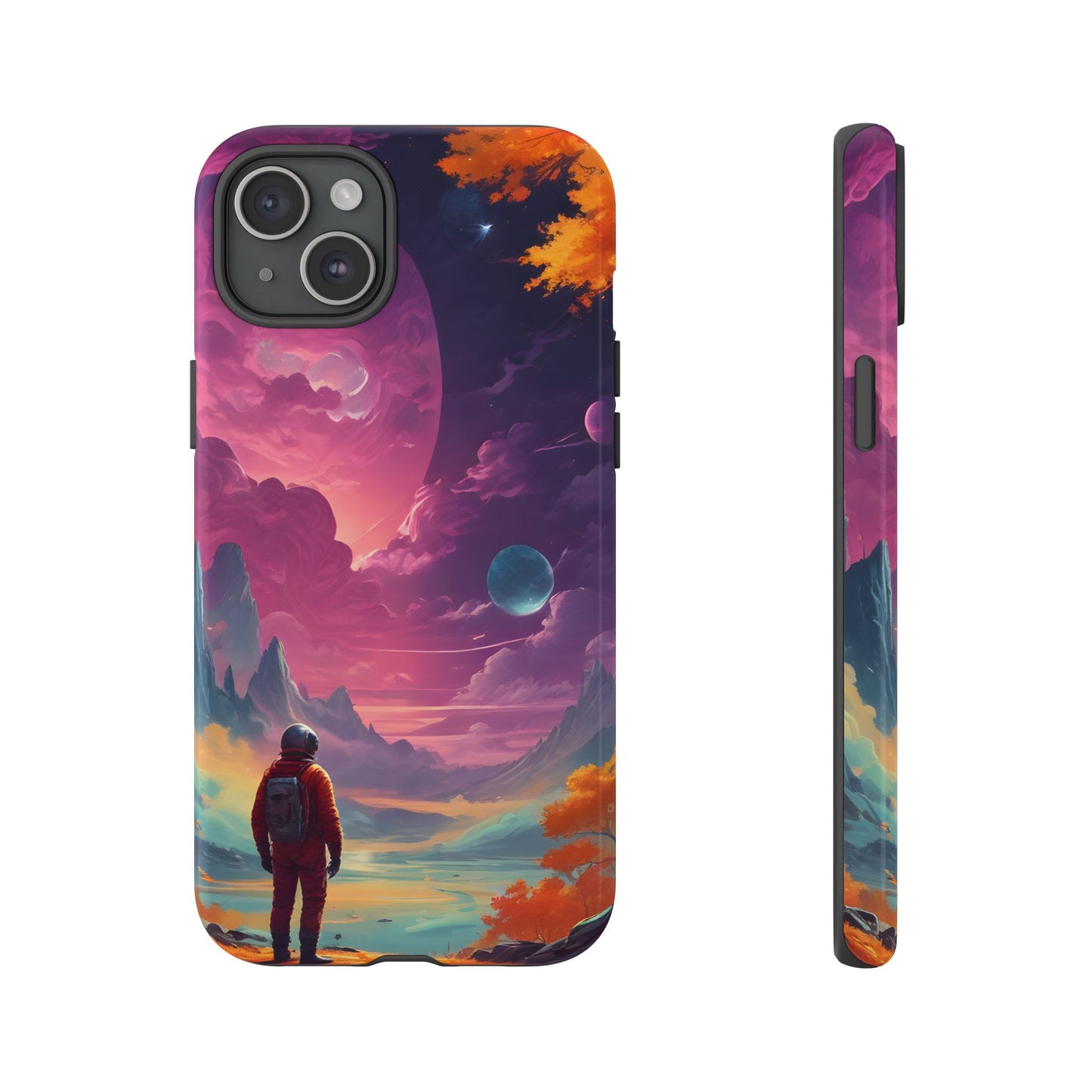 Carcasa para teléfono de astronauta psicodélico, tema espacial galaxia, fundas resistentes para hombres y mujeres, regalos únicos para amantes de la tecnología, accesorios elegantes, decoración cósmica.