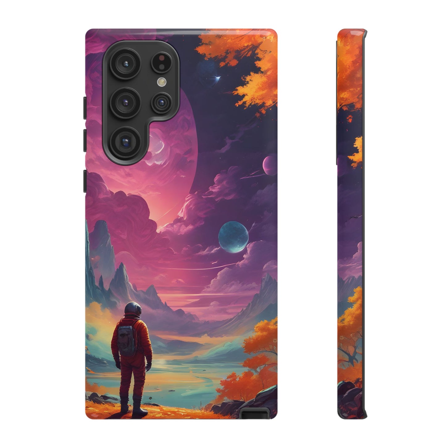 Carcasa para teléfono de astronauta psicodélico, tema espacial galaxia, fundas resistentes para hombres y mujeres, regalos únicos para amantes de la tecnología, accesorios elegantes, decoración cósmica.