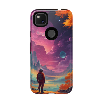 Psychedelic Astronaut Phone Case, Galaxy Space Theme, Tough Cases for Men & Women, Unique Gifts for Tech Lovers, Stylish Accessories, Cosmic Decor
