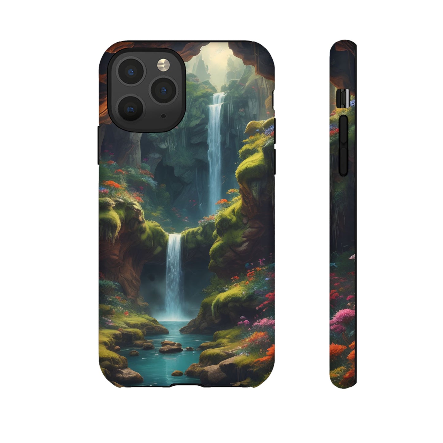 Funda de teléfono con diseño de cascada - Fundas resistentes, diseño de cascada, funda estética para teléfono, regalo para amantes de la naturaleza, protector de teléfono.