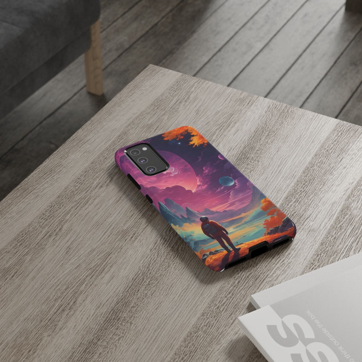 Carcasa para teléfono de astronauta psicodélico, tema espacial galaxia, fundas resistentes para hombres y mujeres, regalos únicos para amantes de la tecnología, accesorios elegantes, decoración cósmica.