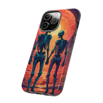 Romantic Skeletons Phone Case, Tough Phone Cover, Halloween Accessory, Unique Gift, Couples Phone Case, Spooky Aesthetic