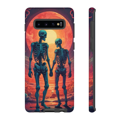 Romantic Skeletons Phone Case, Tough Phone Cover, Halloween Accessory, Unique Gift, Couples Phone Case, Spooky Aesthetic