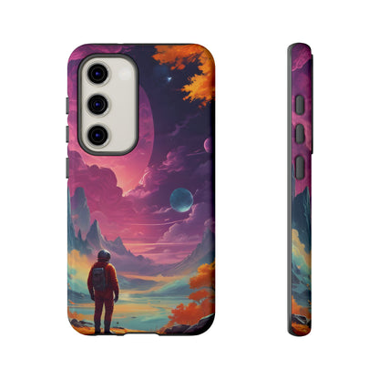 Psychedelic Astronaut Phone Case, Galaxy Space Theme, Tough Cases for Men & Women, Unique Gifts for Tech Lovers, Stylish Accessories, Cosmic Decor