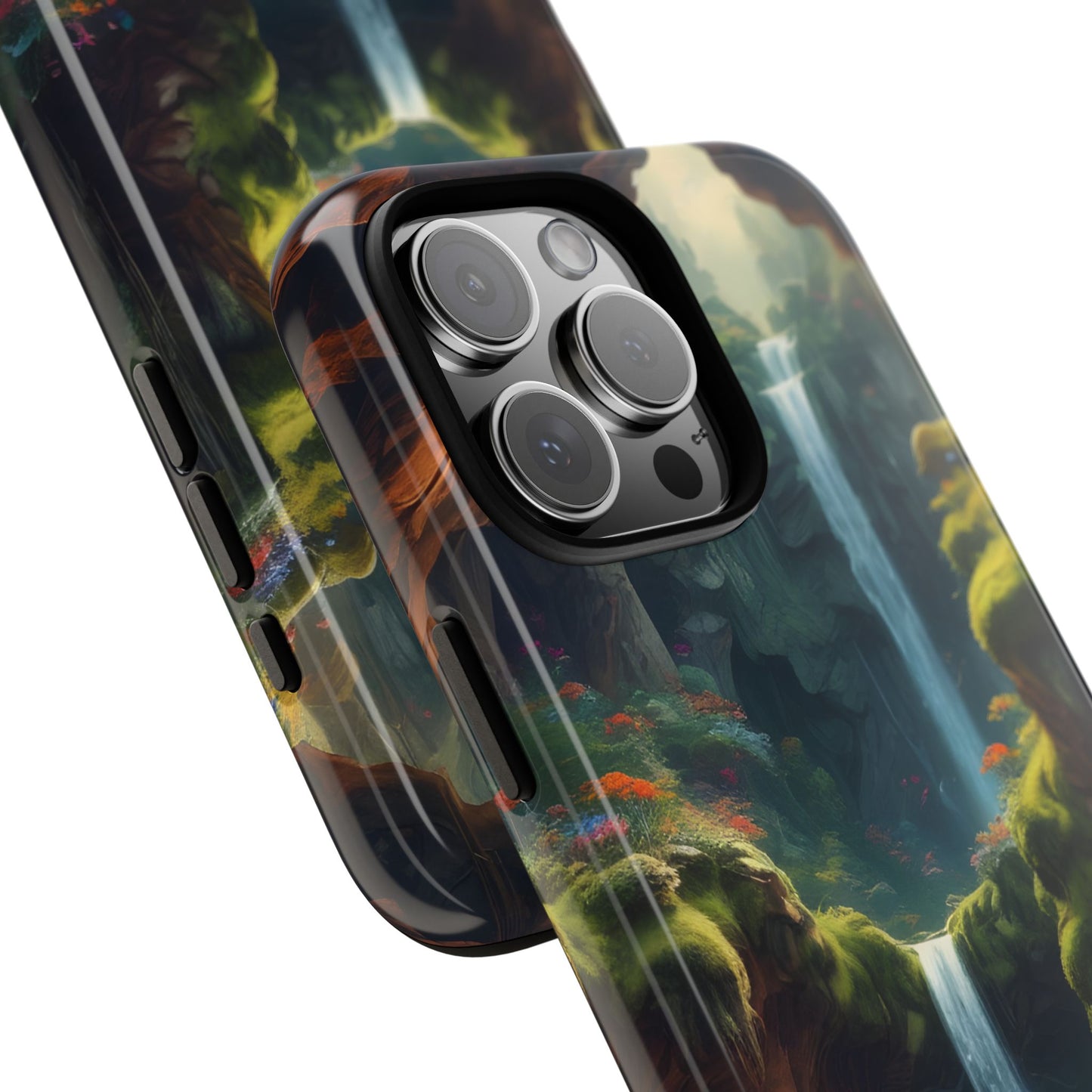 Funda de teléfono con diseño de cascada - Fundas resistentes, diseño de cascada, funda estética para teléfono, regalo para amantes de la naturaleza, protector de teléfono.