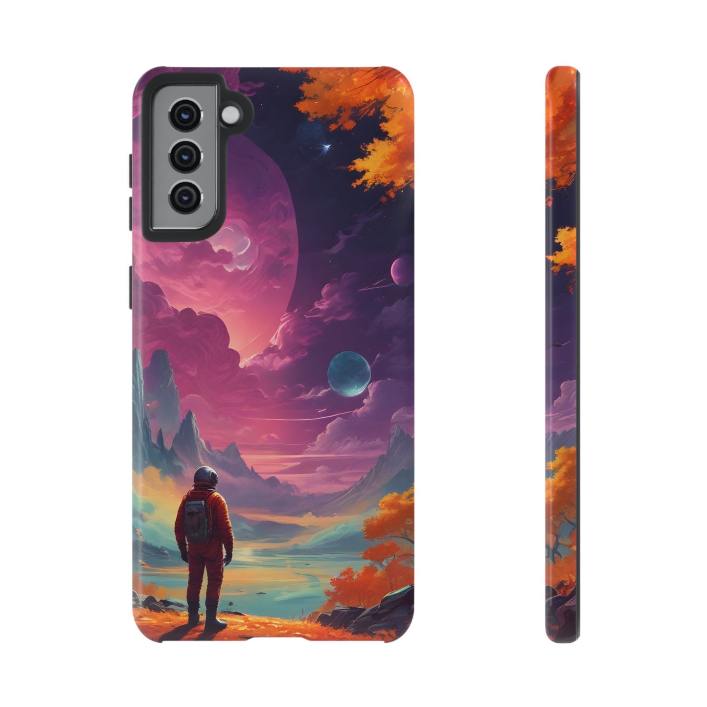 Carcasa para teléfono de astronauta psicodélico, tema espacial galaxia, fundas resistentes para hombres y mujeres, regalos únicos para amantes de la tecnología, accesorios elegantes, decoración cósmica.