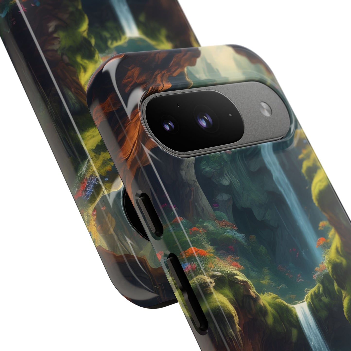 Funda de teléfono con diseño de cascada - Fundas resistentes, diseño de cascada, funda estética para teléfono, regalo para amantes de la naturaleza, protector de teléfono.