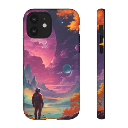 Psychedelic Astronaut Phone Case, Galaxy Space Theme, Tough Cases for Men & Women, Unique Gifts for Tech Lovers, Stylish Accessories, Cosmic Decor