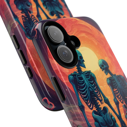 Romantic Skeletons Phone Case, Tough Phone Cover, Halloween Accessory, Unique Gift, Couples Phone Case, Spooky Aesthetic