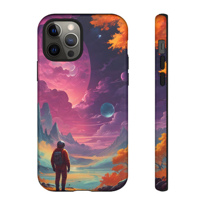Psychedelic Astronaut Phone Case, Galaxy Space Theme, Tough Cases for Men & Women, Unique Gifts for Tech Lovers, Stylish Accessories, Cosmic Decor