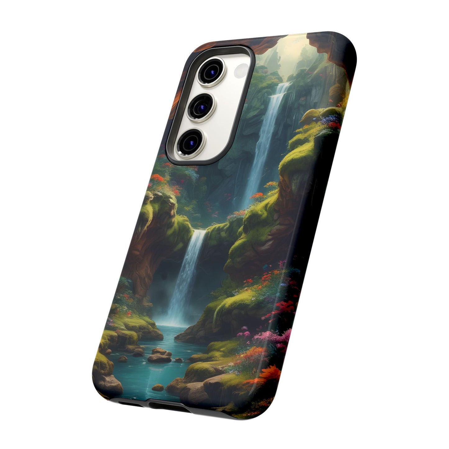 Funda de teléfono con diseño de cascada - Fundas resistentes, diseño de cascada, funda estética para teléfono, regalo para amantes de la naturaleza, protector de teléfono.