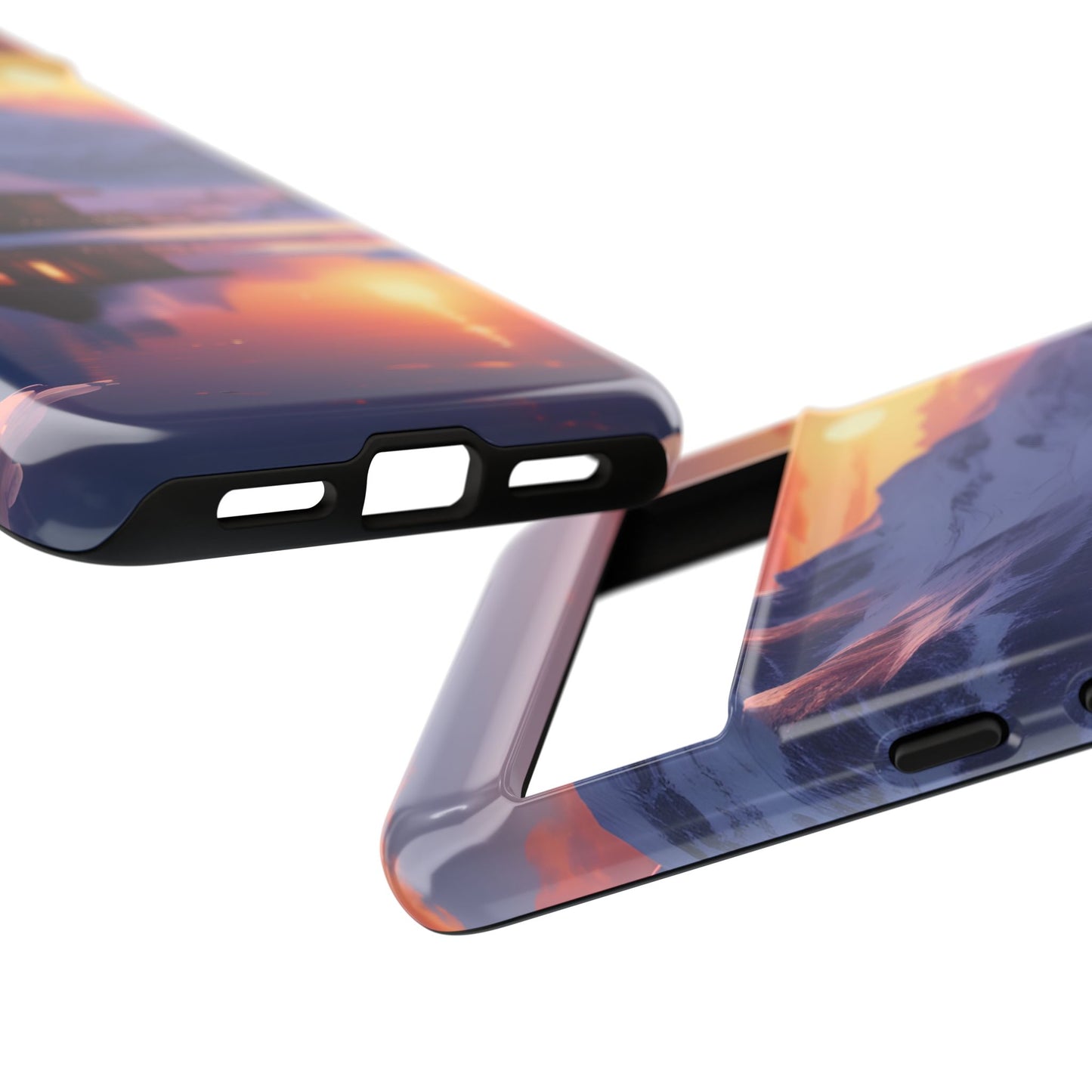 Carcasa para teléfono con diseño de cabaña en la montaña nevada, fundas resistentes para amantes de la naturaleza, cubierta de teléfono con paisaje pintoresco, regalo para excursionistas, accesorio para aventuras al aire libre.
