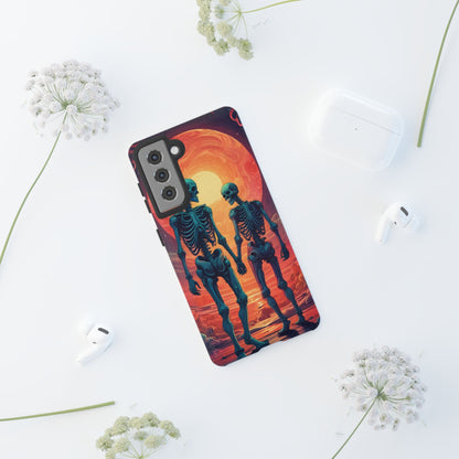 Romantic Skeletons Phone Case, Tough Phone Cover, Halloween Accessory, Unique Gift, Couples Phone Case, Spooky Aesthetic