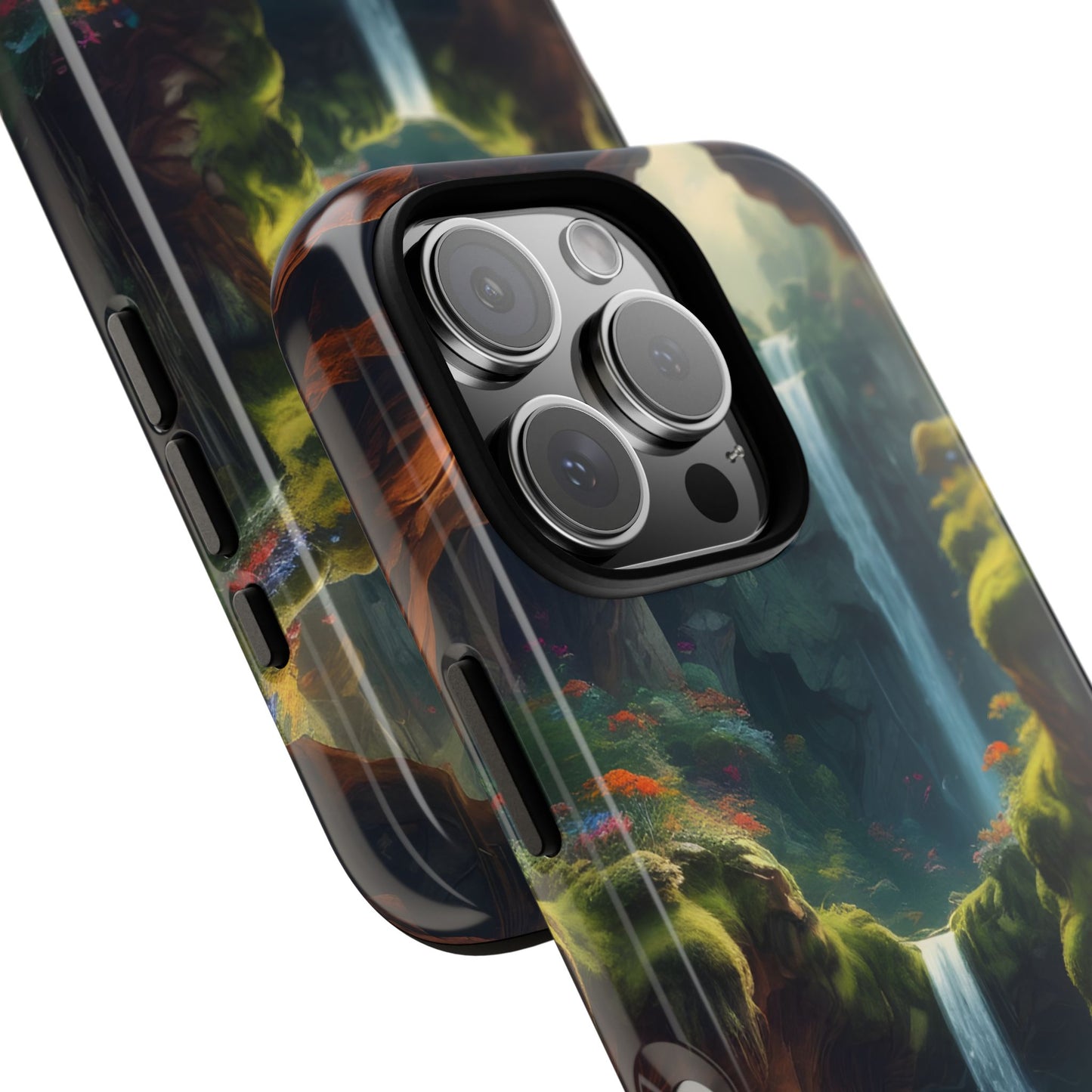 Funda de teléfono con diseño de cascada - Fundas resistentes, diseño de cascada, funda estética para teléfono, regalo para amantes de la naturaleza, protector de teléfono.