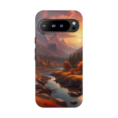 Autumn Mountain Sunset Phone Case, Nature Lover Gift, Tough Phone Cover, Outdoor Adventure Accessory, Landscape Art Case