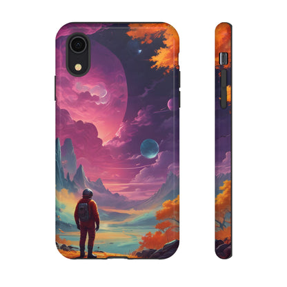 Psychedelic Astronaut Phone Case, Galaxy Space Theme, Tough Cases for Men & Women, Unique Gifts for Tech Lovers, Stylish Accessories, Cosmic Decor