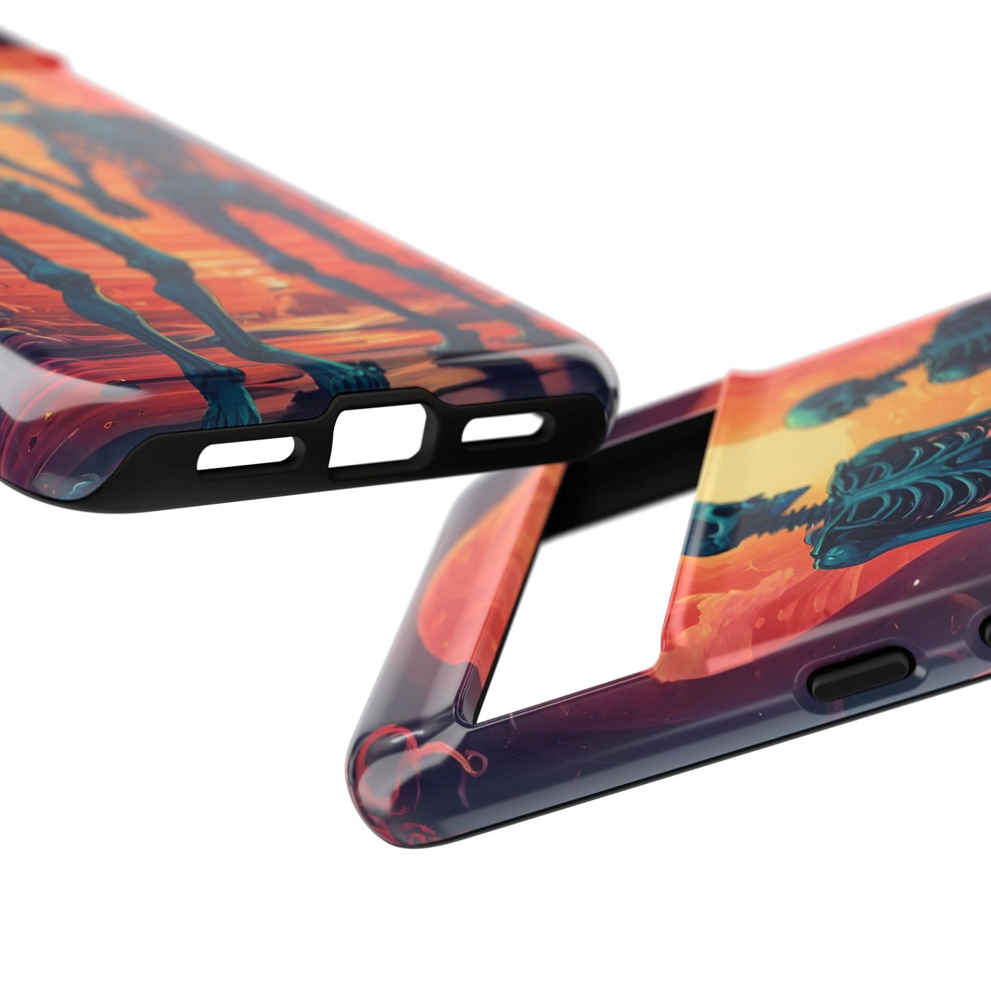 Carcasa de teléfono con esqueletos románticos, funda resistente para teléfono, accesorio de Halloween, regalo único, funda de teléfono para parejas, estética espeluznante.