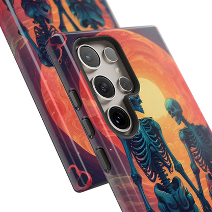Romantic Skeletons Phone Case, Tough Phone Cover, Halloween Accessory, Unique Gift, Couples Phone Case, Spooky Aesthetic