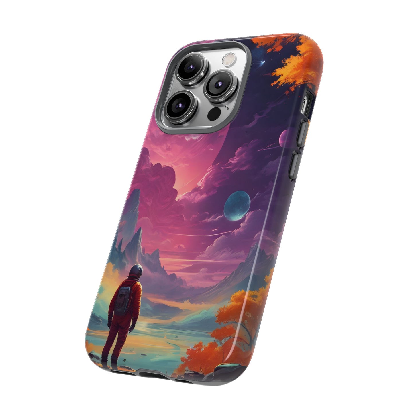 Carcasa para teléfono de astronauta psicodélico, tema espacial galaxia, fundas resistentes para hombres y mujeres, regalos únicos para amantes de la tecnología, accesorios elegantes, decoración cósmica.