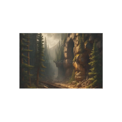 Abandoned Cave Outdoor Rug | Nature-Themed Home Decor Patio Mat Camping Accessory Garden Decoration Hiking-Inspired